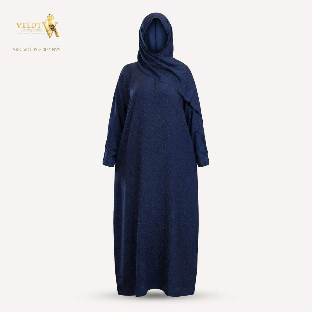 إسدال غيمة - كحلي ملكي منقط